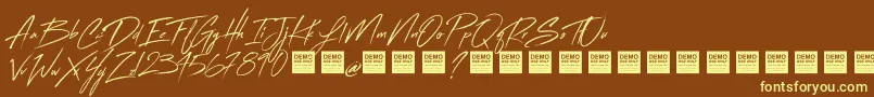 FlashBackDemo Font – Yellow Fonts on Brown Background