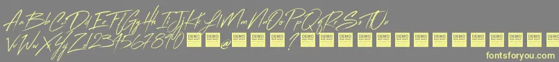 FlashBackDemo Font – Yellow Fonts on Gray Background