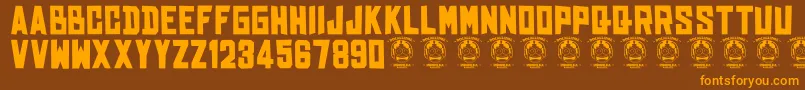 Bhinekatunggalika Font – Orange Fonts on Brown Background