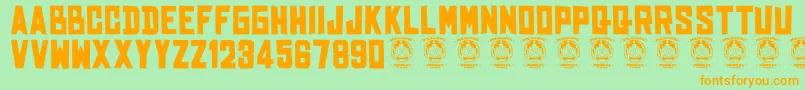 Bhinekatunggalika Font – Orange Fonts on Green Background