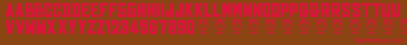 Bhinekatunggalika Font – Red Fonts on Brown Background