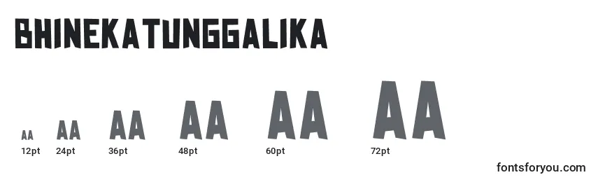 Размеры шрифта Bhinekatunggalika