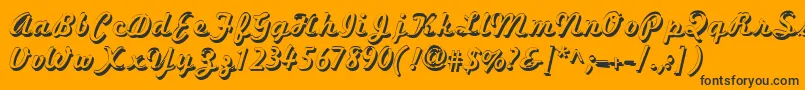 MarketingScriptShadow Font – Black Fonts on Orange Background