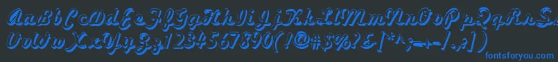 MarketingScriptShadow Font – Blue Fonts on Black Background