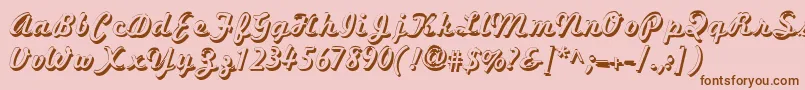 MarketingScriptShadow Font – Brown Fonts on Pink Background