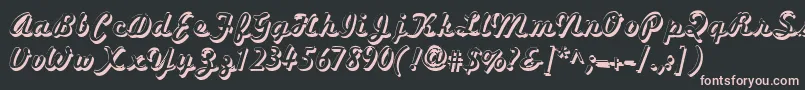 MarketingScriptShadow Font – Pink Fonts on Black Background