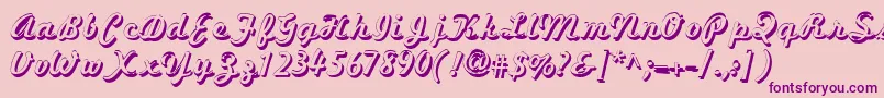 MarketingScriptShadow Font – Purple Fonts on Pink Background