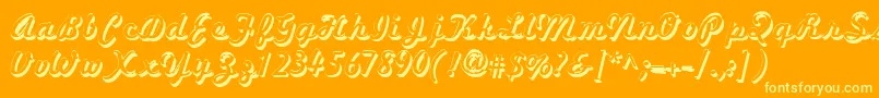 MarketingScriptShadow Font – Yellow Fonts on Orange Background