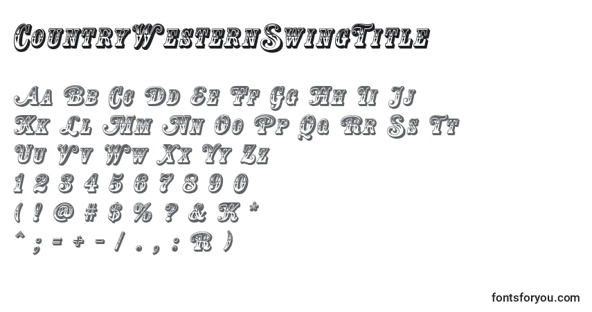 Шрифт CountryWesternSwingTitle – алфавит, цифры, специальные символы