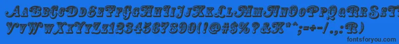 CountryWesternSwingTitle Font – Black Fonts on Blue Background