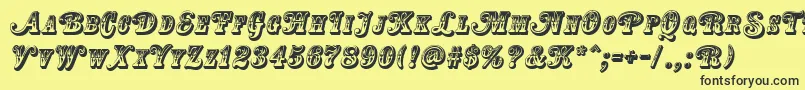 CountryWesternSwingTitle Font – Black Fonts on Yellow Background