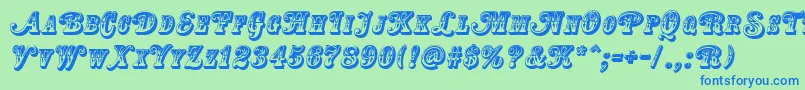 CountryWesternSwingTitle Font – Blue Fonts on Green Background