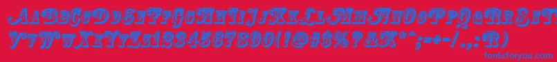 CountryWesternSwingTitle Font – Blue Fonts on Red Background