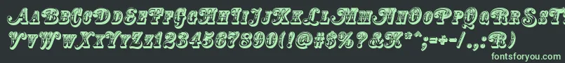 CountryWesternSwingTitle Font – Green Fonts on Black Background