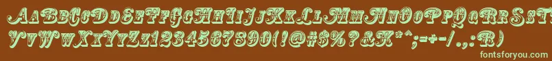 CountryWesternSwingTitle Font – Green Fonts on Brown Background