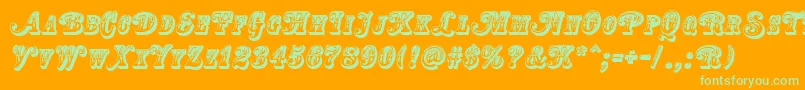 CountryWesternSwingTitle Font – Green Fonts on Orange Background