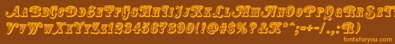 CountryWesternSwingTitle Font – Orange Fonts on Brown Background