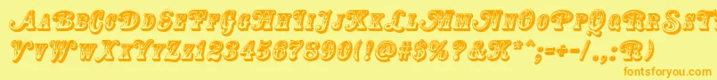 CountryWesternSwingTitle Font – Orange Fonts on Yellow Background