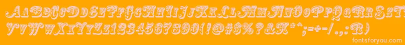 CountryWesternSwingTitle Font – Pink Fonts on Orange Background