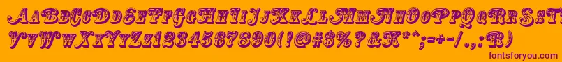 CountryWesternSwingTitle Font – Purple Fonts on Orange Background