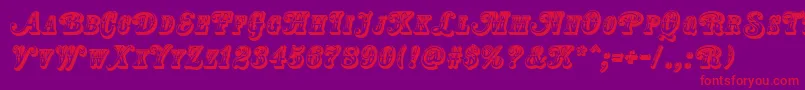 CountryWesternSwingTitle Font – Red Fonts on Purple Background