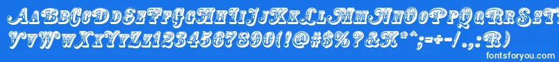 CountryWesternSwingTitle Font – White Fonts on Blue Background