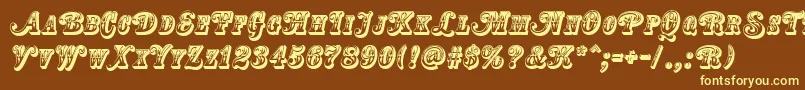 CountryWesternSwingTitle Font – Yellow Fonts on Brown Background