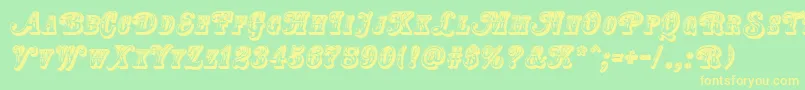 CountryWesternSwingTitle Font – Yellow Fonts on Green Background