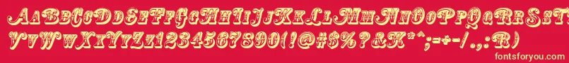 CountryWesternSwingTitle Font – Yellow Fonts on Red Background