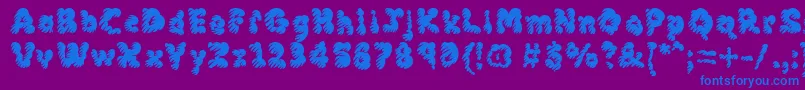 Mcklm-Schriftart – Blaue Schriften auf violettem Hintergrund