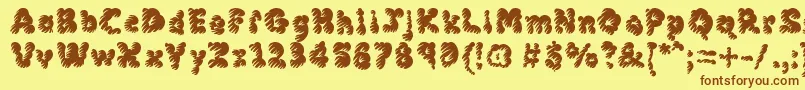Mcklm-Schriftart – Braune Schriften auf gelbem Hintergrund