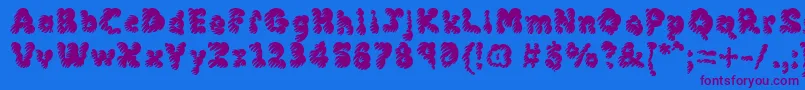 フォントMcklm – 紫色のフォント、青い背景