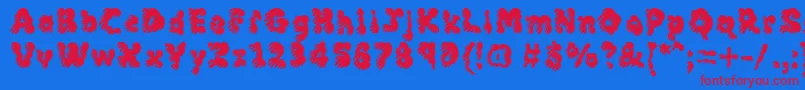 Mcklm Font – Red Fonts on Blue Background