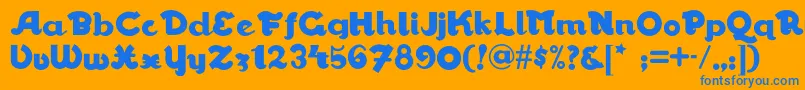 Walrusgumbonf-Schriftart – Blaue Schriften auf orangefarbenem Hintergrund