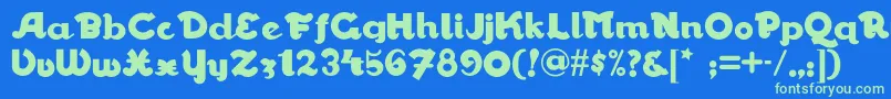 Walrusgumbonf Font – Green Fonts on Blue Background