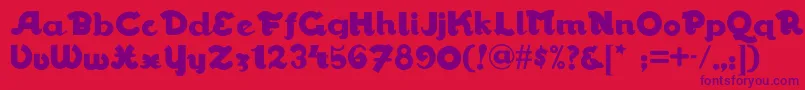 Walrusgumbonf-Schriftart – Violette Schriften auf rotem Hintergrund