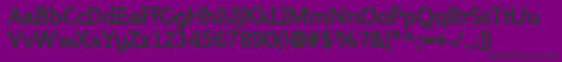 Steinemb-Schriftart – Schwarze Schriften auf violettem Hintergrund