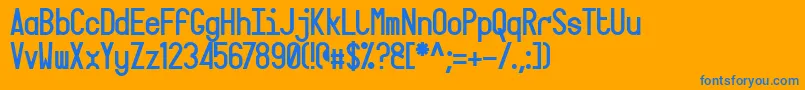 フォントTarga – オレンジの背景に青い文字