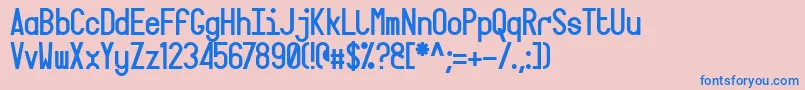 Targa-Schriftart – Blaue Schriften auf rosa Hintergrund