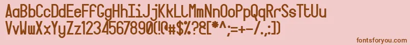Targa-fontti – ruskeat fontit vaaleanpunaisella taustalla