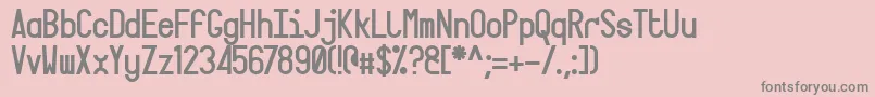 Targa-fontti – harmaat kirjasimet vaaleanpunaisella taustalla