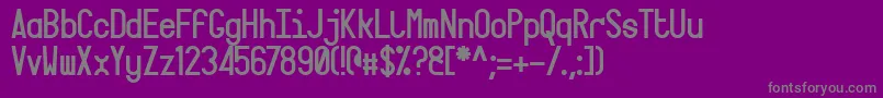 Targa-fontti – harmaat kirjasimet violetilla taustalla