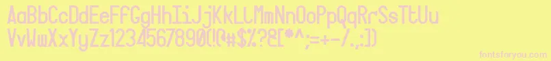 Targa-Schriftart – Rosa Schriften auf gelbem Hintergrund