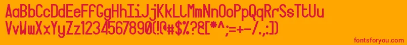 フォントTarga – オレンジの背景に赤い文字