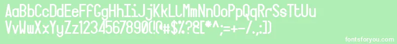 フォントTarga – 緑の背景に白い文字