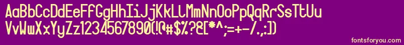 Targa-fontti – keltaiset fontit violetilla taustalla