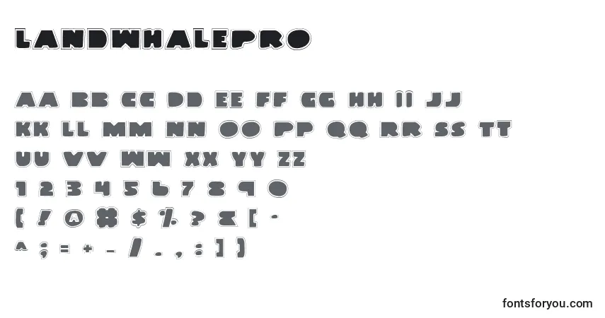 Schriftart LandWhalePro – Alphabet, Zahlen, spezielle Symbole