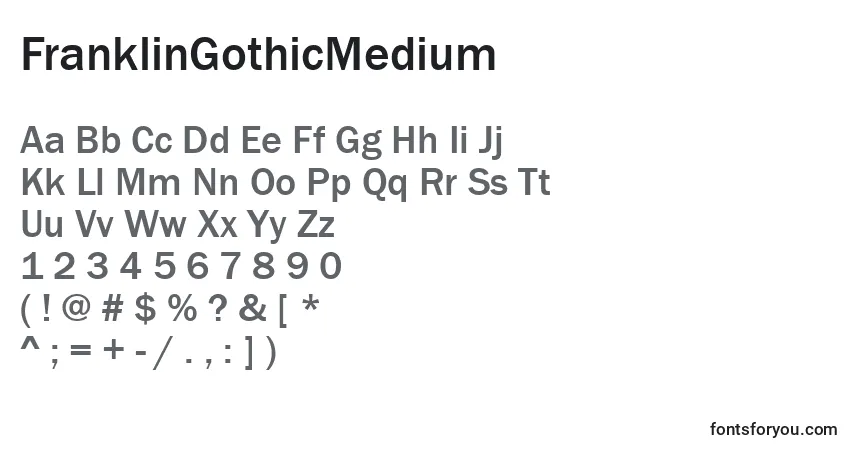 Czcionka FranklinGothicMedium – alfabet, cyfry, specjalne znaki