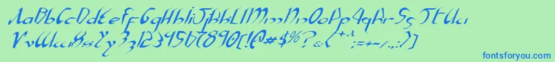 Xaphanei Font – Blue Fonts on Green Background