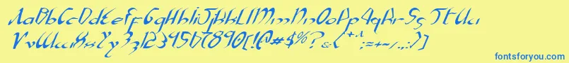 Xaphanei Font – Blue Fonts on Yellow Background